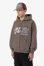 Lade das Bild in den Galerie-Viewer, PEGADOR WAKUN BOXY SWEAT JACKET WASHED DUST BROWN