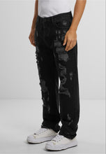 Lade das Bild in den Galerie-Viewer, 2Y STUDIOS Firio Destroyed Straight Jeans BLACK Bild 1