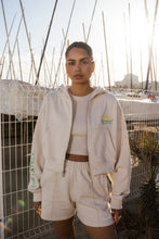 Lade das Bild in den Galerie-Viewer, PEGADOR FLORA LOGO CROPPED SWEAT JACKET WASHED COAST SAND