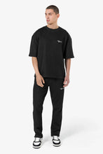 Lade das Bild in den Galerie-Viewer, PEGADOR SIGNAR OVERSIZED RIB TEE WASHED BLACK WHITE
