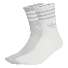 Lade das Bild in den Galerie-Viewer, ADIDAS 3-STRIPES GLITTER CREW SOCKEN 2ER PACK SILVMT/WHITE Bild 1