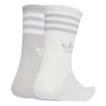 Lade das Bild in den Galerie-Viewer, ADIDAS 3-STRIPES GLITTER CREW SOCKEN 2ER PACK SILVMT/WHITE Bild 2