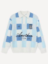 Lade das Bild in den Galerie-Viewer, ANOTHER COTTON LAB CHECKED KNIT SWEATER BLUE Bild 1
