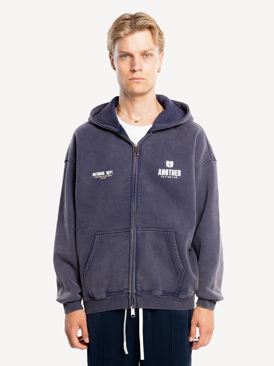 ANOTHER COTTON LAB OUTDOOR DEPT. WASHED ZIP HOODIE BLUE Bild 2