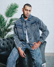 Lade das Bild in den Galerie-Viewer, FAVELA HEAVY CUTLINE BLUE WAVE WASHED DENIM JACKET WASH BLUE DENIM Bild 2