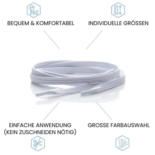 LEAZY FLAT ELASTISCHE SCHNÜRSENKEL WEISS WEIß Bild 2