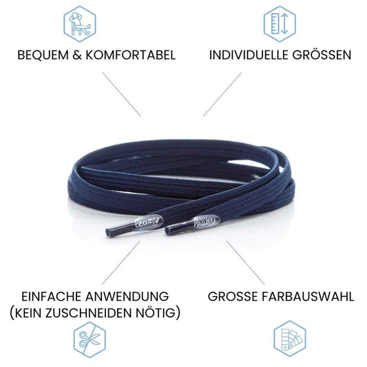 LEAZY FLAT ELASTISCHE SCHNÜRSENKEL DUNKELBLAU DUNKELBLAU Bild 2