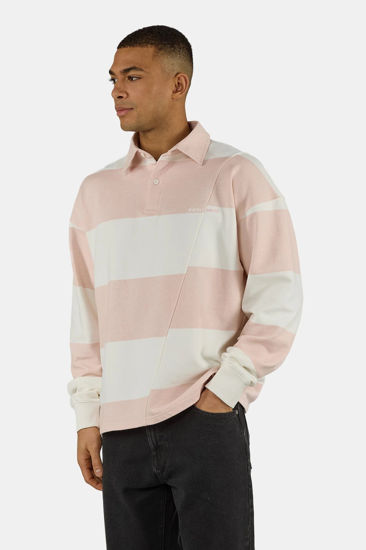 PEGADOR CASTELLUCCIO POLO LONG SLEEVE WASHED POWDER PINK WASHED POWDER PINK WARM WHITE Bild 6
