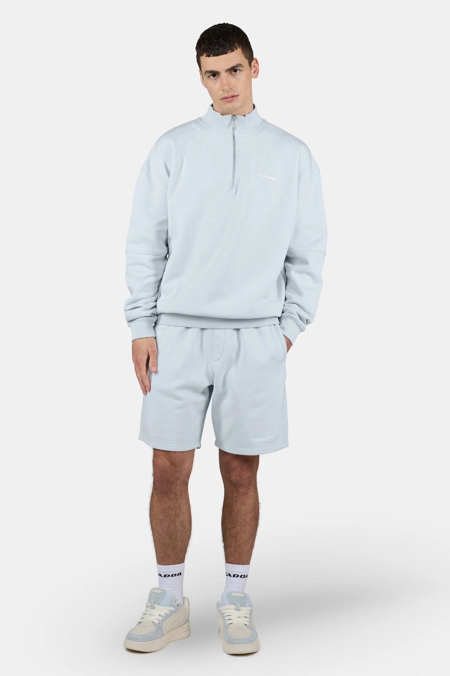 PEGADOR LOGO OVERSIZED HALF ZIP SWEATER WASHED DREAM BLUE WASHED DREAM BLUE WHITE WASHED DREAM BLUE WHI Bild 5
