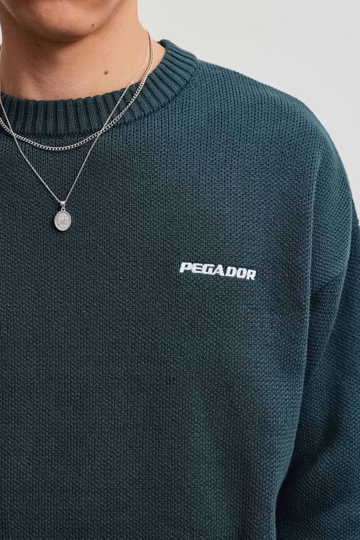 Logo Oversized Knit Sweater DARK TEAL DARK TEAL Bild 5