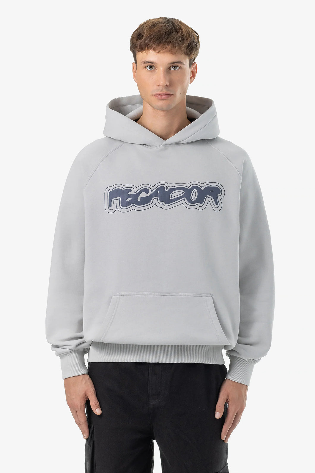 PEGADOR ANCLAR OVERSIZED RAGLAN HOODIE WASHED CLEAR GREY