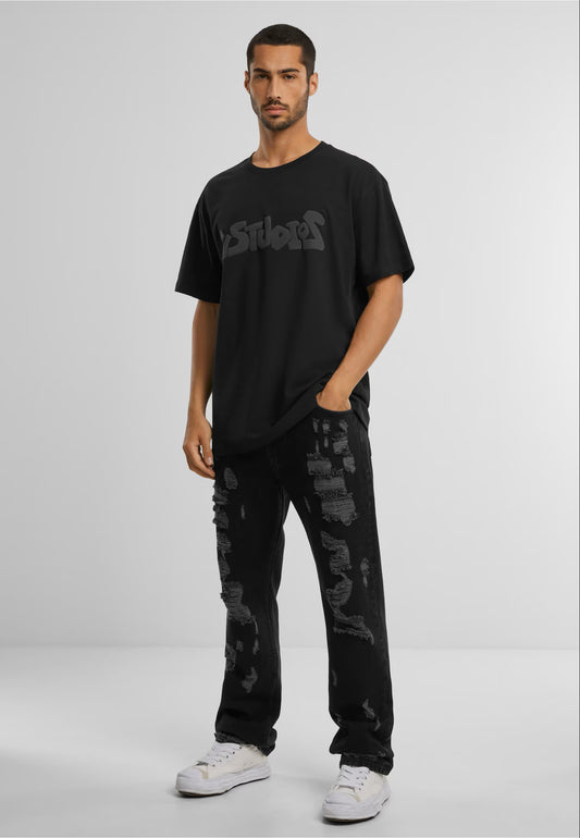 2Y STUDIOS Firio Destroyed Straight Jeans BLACK Bild 2