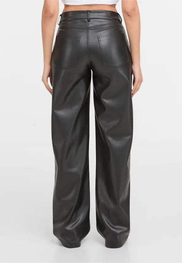 Tiva Loose Fit Leatherette Pants BLACK BLACK Bild 4