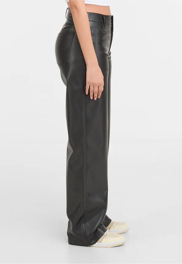 Tiva Loose Fit Leatherette Pants BLACK BLACK Bild 5