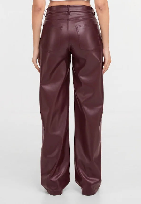 Tiva Loose Fit Leatherette Pants CLARET CLARET Bild 3