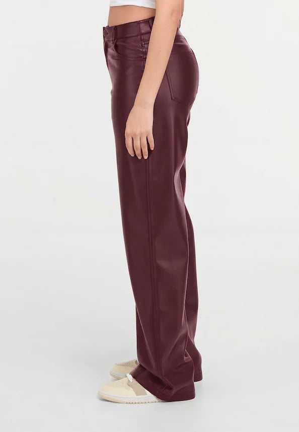 Tiva Loose Fit Leatherette Pants CLARET CLARET Bild 4
