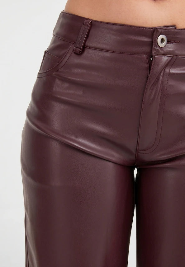 Tiva Loose Fit Leatherette Pants CLARET CLARET Bild 6