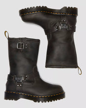 Load image into Gallery viewer, DR. MARTENS ANISTONE HI BIKER BOOTS BURNISHED WAXY PULL UP WP
