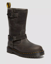 Load image into Gallery viewer, DR. MARTENS ANISTONE HI BIKER BOOTS BURNISHED WAXY PULL UP WP
