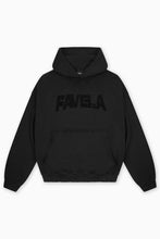 Lade das Bild in den Galerie-Viewer, FAVELA PUFF DISTRESSED HOODIE BLACK
