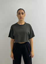 Load image into Gallery viewer, PEGADOR LAYLA OVERSIZED CROPPED TEE VINTAGE WASHED IRON GREY GUM
