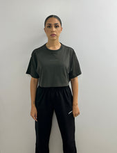 Load image into Gallery viewer, PEGADOR LAYLA OVERSIZED CROPPED TEE VINTAGE WASHED IRON GREY GUM
