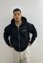 Load image into Gallery viewer, PEGADOR COLNE LOGO OVERSIZED SWEAT JACKET VINTAGE WASHED ONYX BLACK
