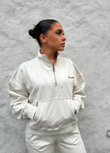 Load image into Gallery viewer, PEGADOR VUKU LOGO OVERSIZED HALFZIP WASHED SALTY CREAM
