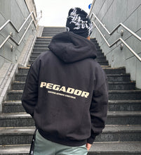 Load image into Gallery viewer, PEGADOR COLNE LOGO OVERSIZED SWEAT JACKET VINTAGE WASHED ONYX BLACK
