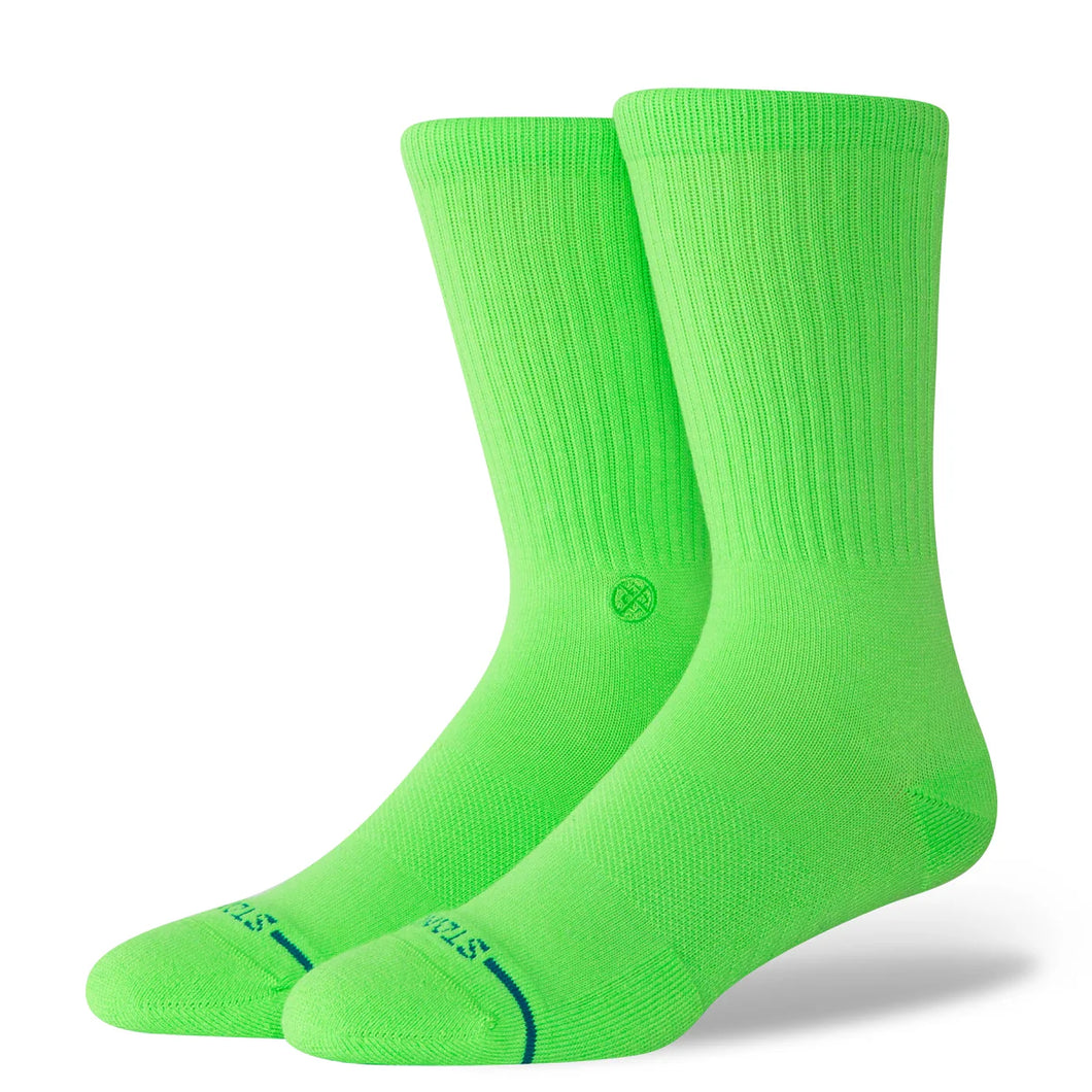 STANCE ICON CREW SOCK NEONGREEN