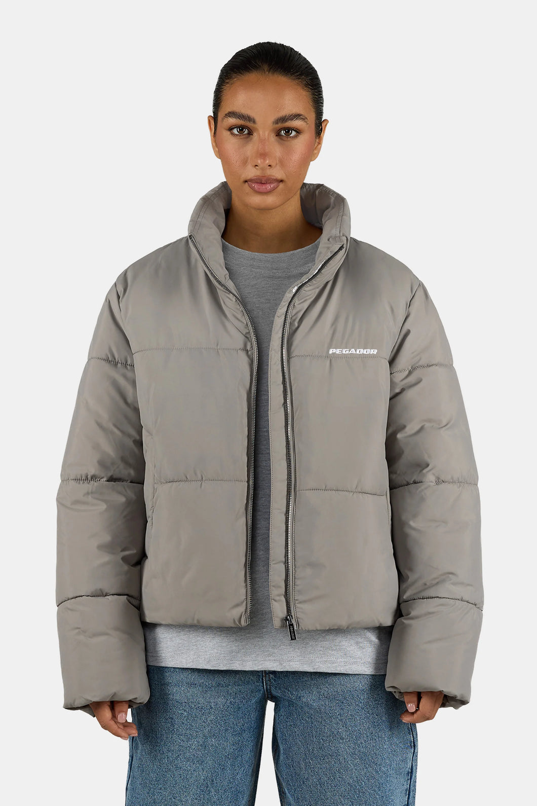PEGADOR GEORGIA PUFFER JACKET ROCK GREY
