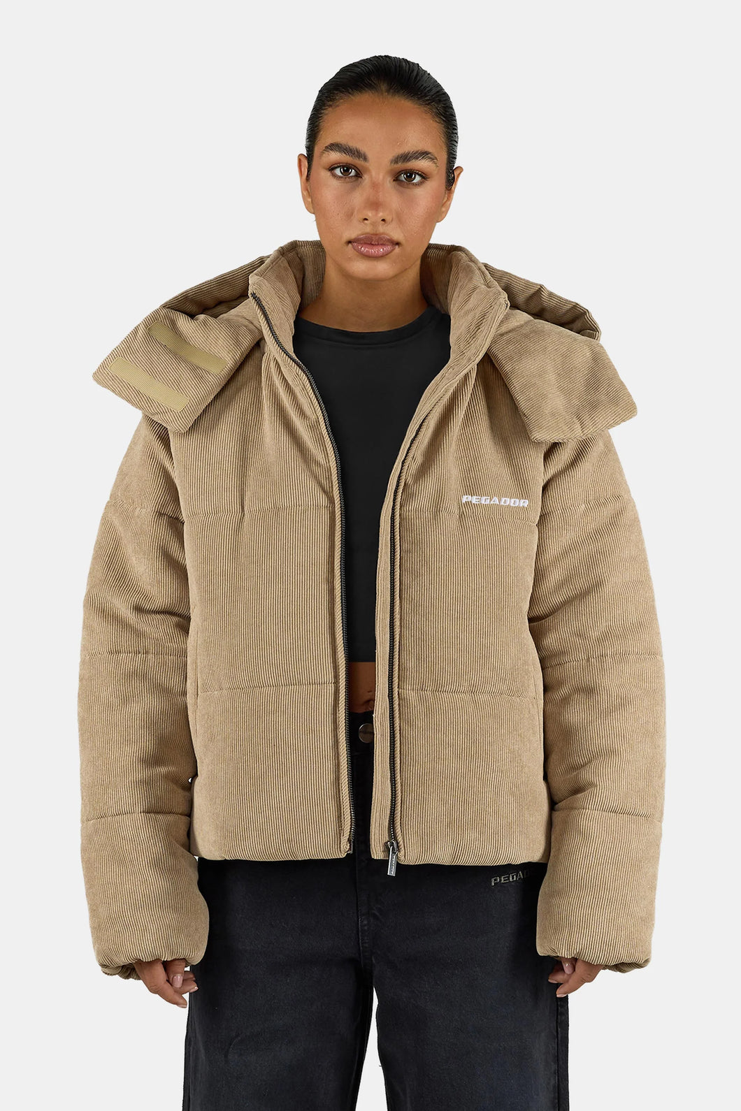 PEGADOR BLANCA CORDUROY PUFFER JACKET SAND
