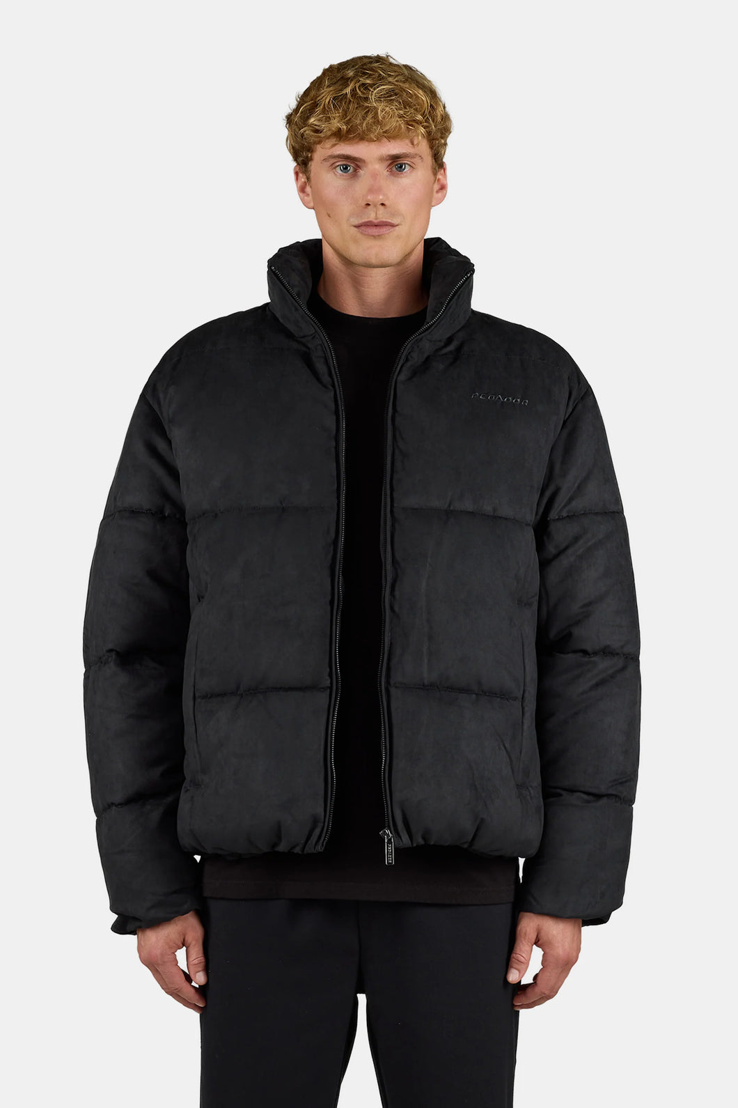 PEGADOR SIDAN VELOUR PUFFER JACKET BLACK