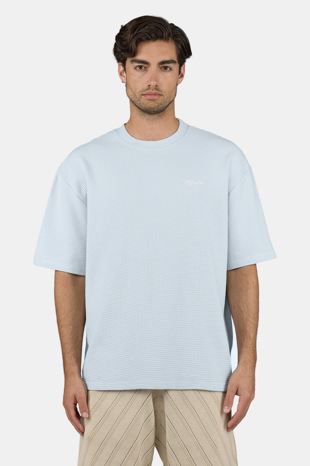 PEGADOR SIGNAR OVERSIZED WAFFLE TEE WASHED DREAM BLUE