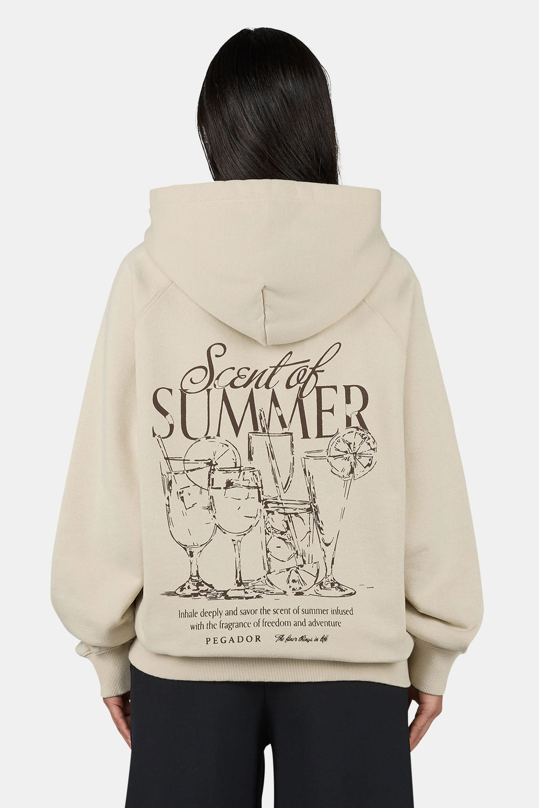 PEGADOR TAPO OVERSIZED RAGLAN HOODIE WASHED LIGHT BEIGE