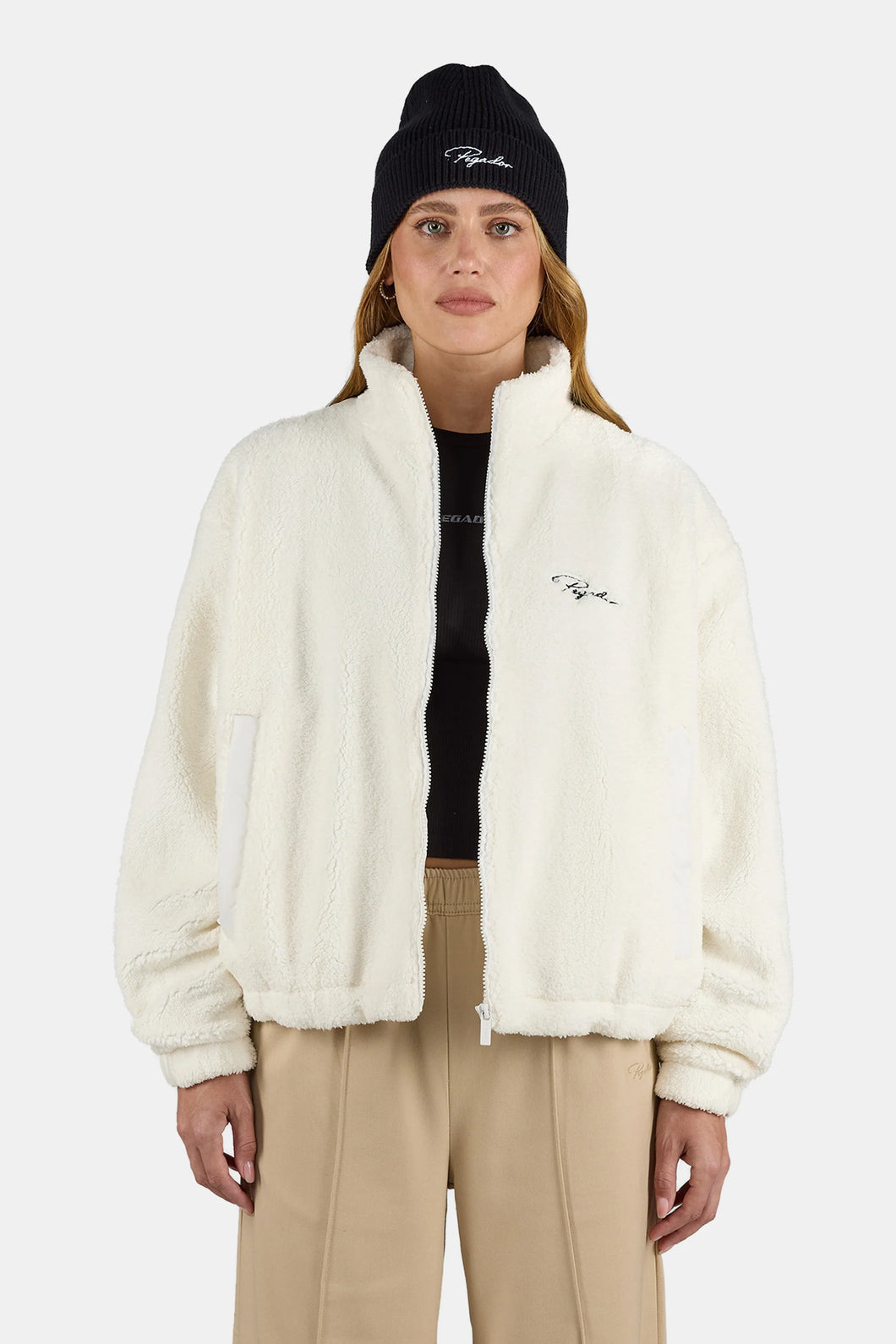 PEGADOR TAMSIN TEDDY JACKET WARM WHITE