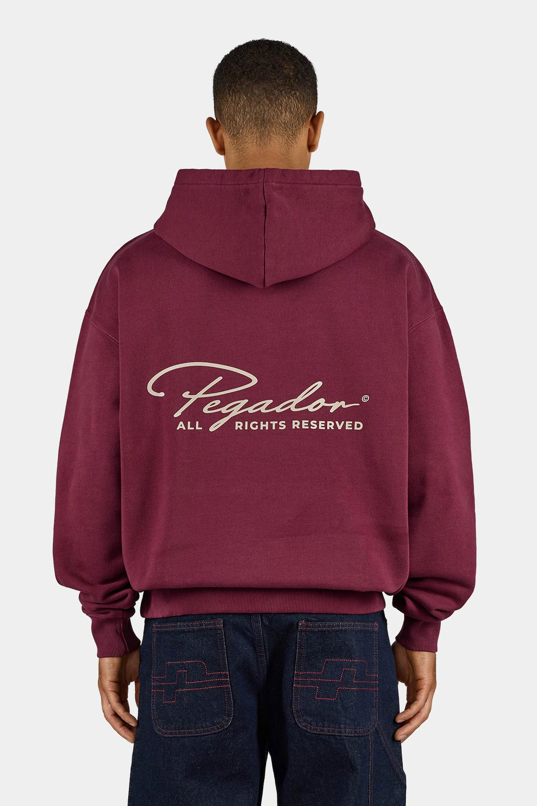 PEGADOR PIKE OVERSIZED HOODIE WASHED MAROON RED