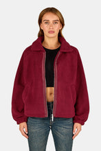 Lade das Bild in den Galerie-Viewer, PEGADOR ENNA TEDDY JACKET BURGUNDY RED
