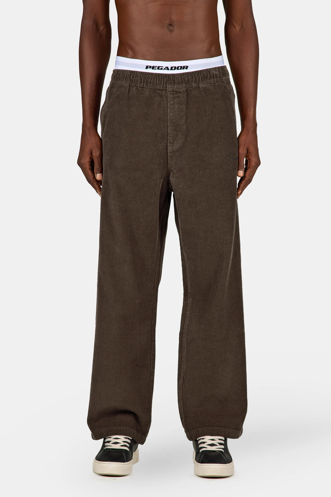 PEGADOR BILASPUR WIDE CORD PANTS WALNUT BROWN