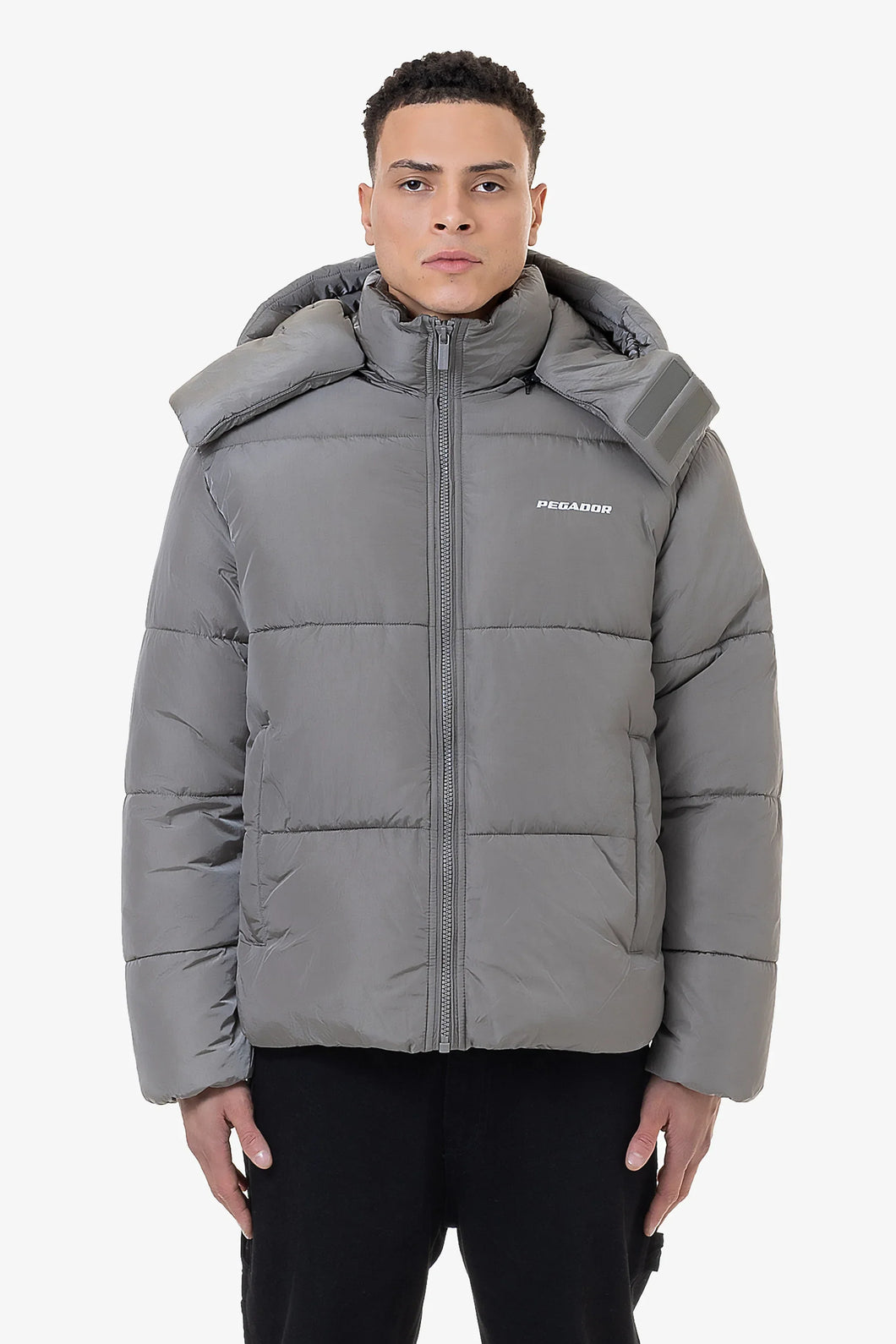 PEGADOR MARTEN CRUSHED PUFFER JACKET ROCK GREY