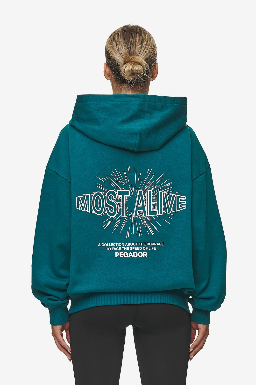 PEGADOR NISA OVERSIZED HOODIE WASHED URBAN TURQUOISE