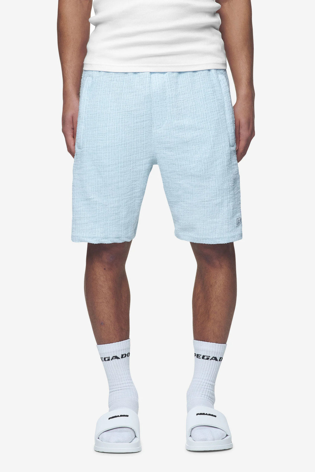 PEGADOR LIBCO STRUCTURED KNIT SHORTS BABY BLUE