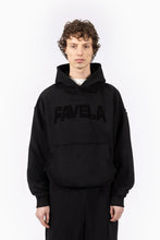 Lade das Bild in den Galerie-Viewer, FAVELA PUFF DISTRESSED HOODIE BLACK
