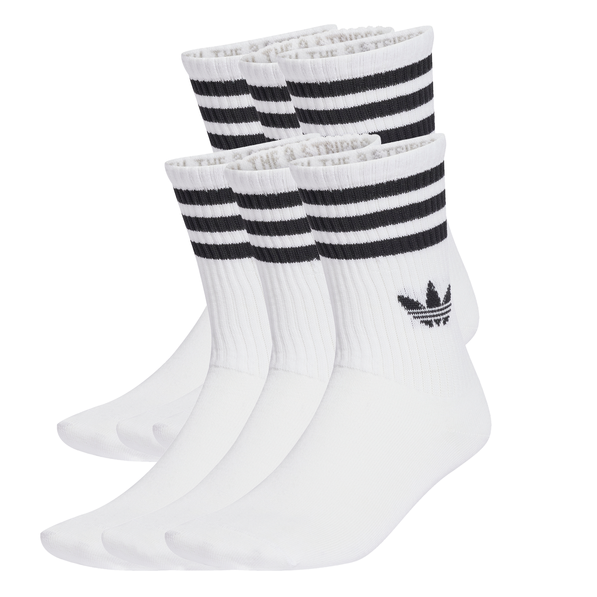 ADIDAS 3-STRIPES CREW SOCKEN 6ER PACK WHITE Bild 1