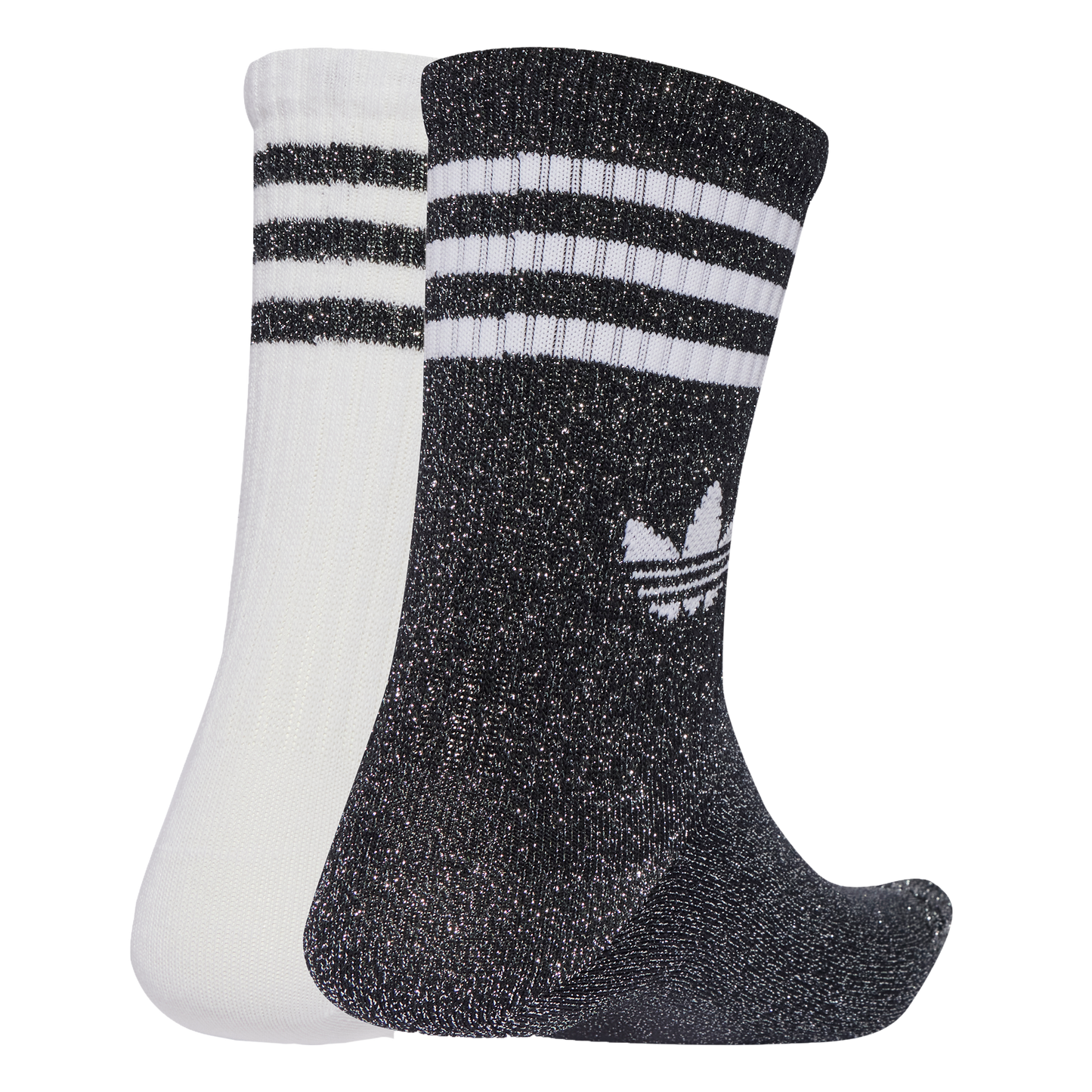 ADIDAS 3-STRIPES GLITTER CREW SOCKEN 2ER PACK BLACK/WHITE Bild 2