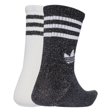 Load image into Gallery viewer, ADIDAS 3-STRIPES GLITTER CREW SOCKEN 2ER PACK BLACK/WHITE Bild 2
