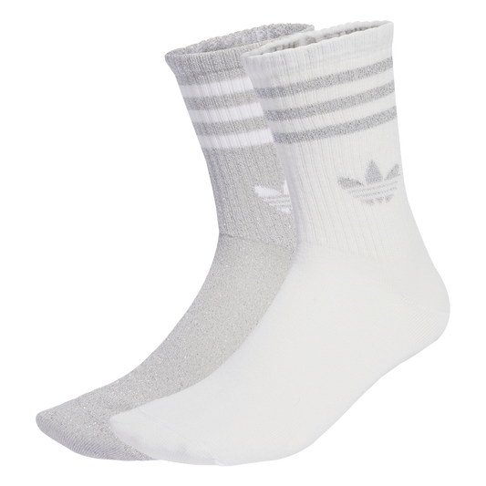 ADIDAS 3-STRIPES GLITTER CREW SOCKEN 2ER PACK SILVMT/WHITE Bild 1