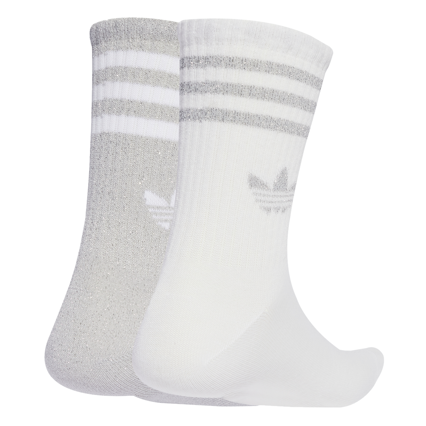 ADIDAS 3-STRIPES GLITTER CREW SOCKEN 2ER PACK SILVMT/WHITE Bild 2