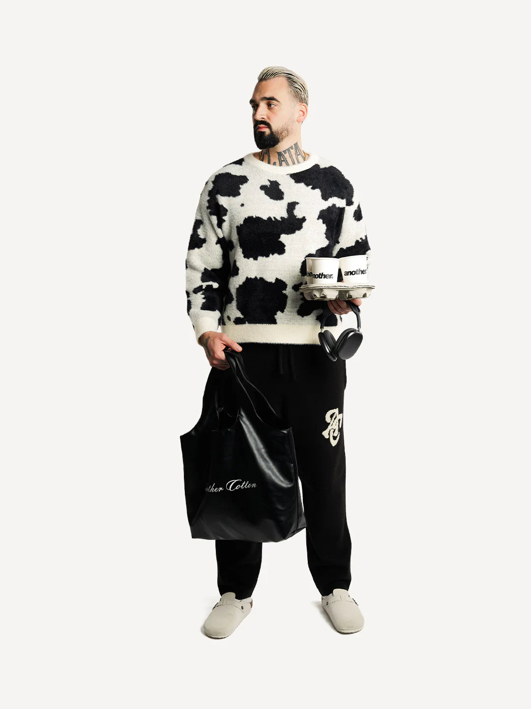 ANOTHER COTTON LAB ANOTHER COW KNIT SWEATER WHITE Bild 6