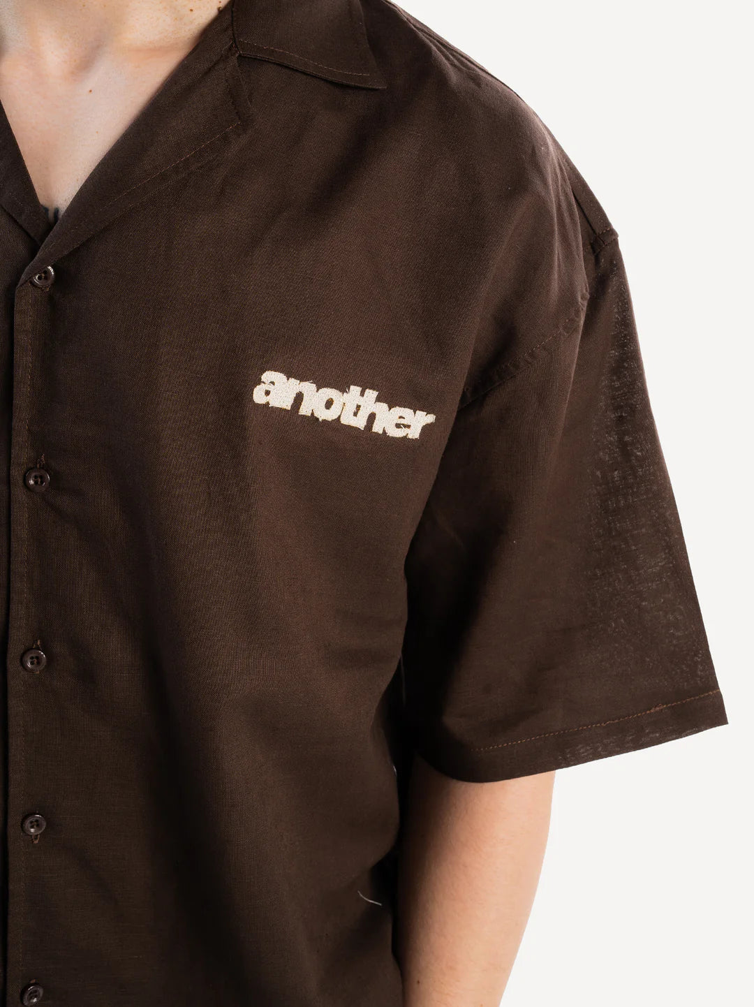 ANOTHER COTTON LAB Another Linen Short Sleeve Shirt BROWN Bild 6